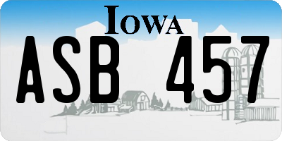 IA license plate ASB457