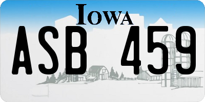 IA license plate ASB459