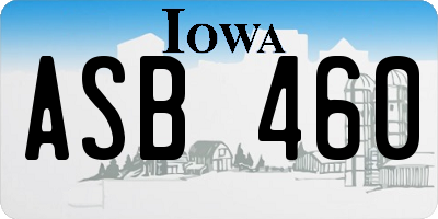 IA license plate ASB460