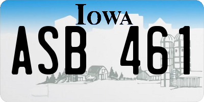 IA license plate ASB461