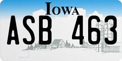 IA license plate ASB463