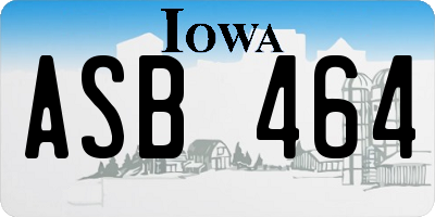 IA license plate ASB464