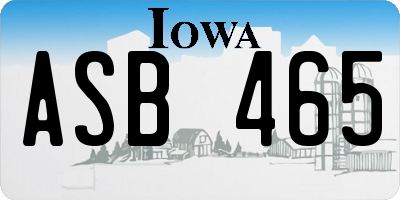 IA license plate ASB465