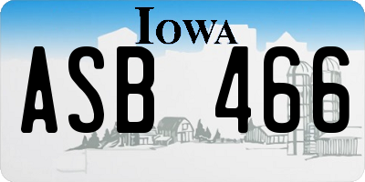 IA license plate ASB466