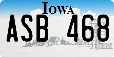 IA license plate ASB468