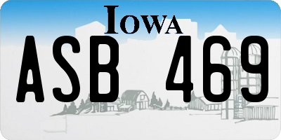 IA license plate ASB469