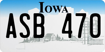 IA license plate ASB470