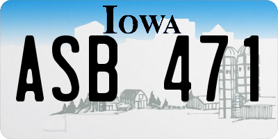 IA license plate ASB471