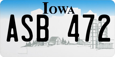 IA license plate ASB472