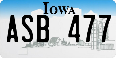 IA license plate ASB477