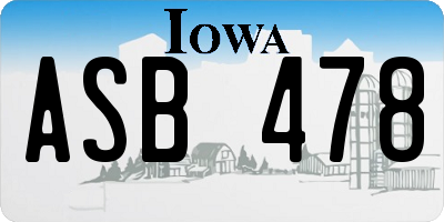 IA license plate ASB478