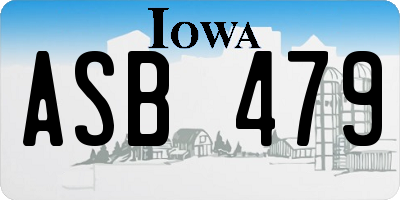 IA license plate ASB479