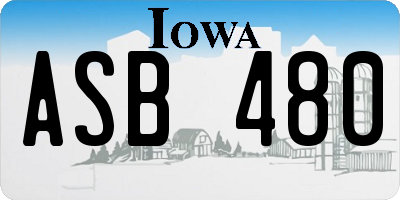 IA license plate ASB480
