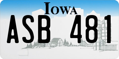 IA license plate ASB481