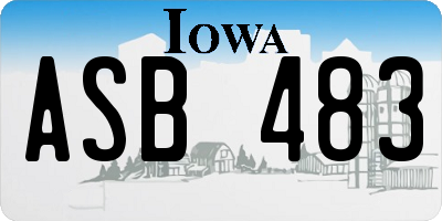 IA license plate ASB483