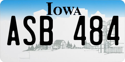 IA license plate ASB484