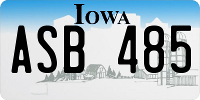 IA license plate ASB485