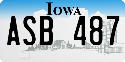 IA license plate ASB487