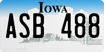 IA license plate ASB488