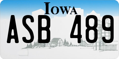 IA license plate ASB489