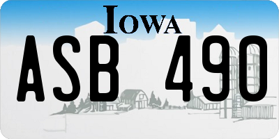 IA license plate ASB490