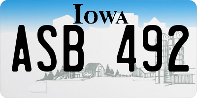 IA license plate ASB492