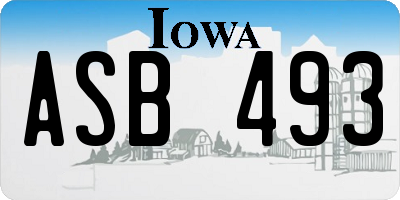 IA license plate ASB493