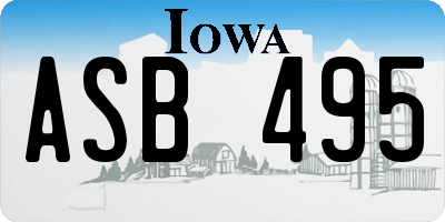 IA license plate ASB495