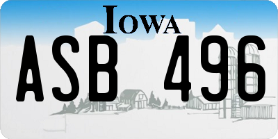 IA license plate ASB496
