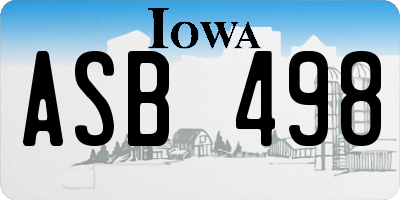 IA license plate ASB498