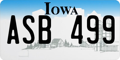 IA license plate ASB499