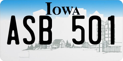 IA license plate ASB501