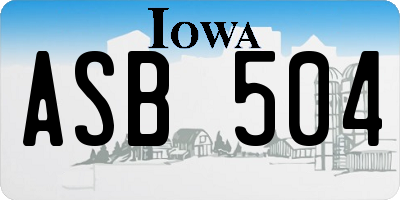 IA license plate ASB504