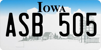 IA license plate ASB505