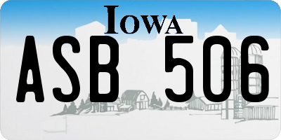 IA license plate ASB506