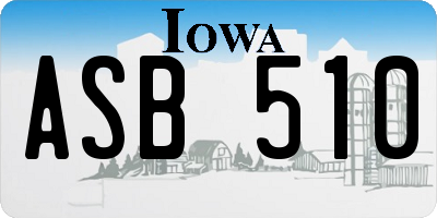 IA license plate ASB510