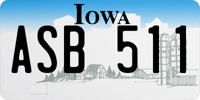 IA license plate ASB511