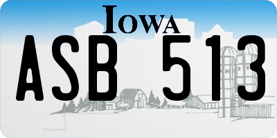 IA license plate ASB513