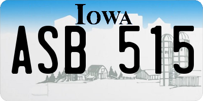 IA license plate ASB515