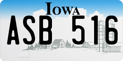 IA license plate ASB516