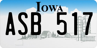 IA license plate ASB517