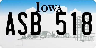 IA license plate ASB518