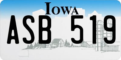 IA license plate ASB519