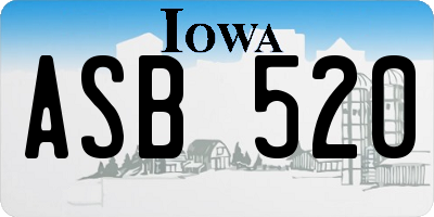 IA license plate ASB520
