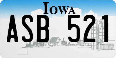 IA license plate ASB521