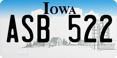 IA license plate ASB522