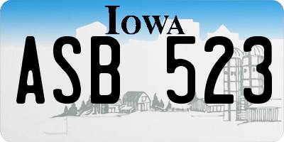 IA license plate ASB523
