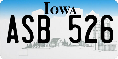 IA license plate ASB526