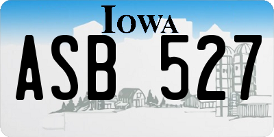 IA license plate ASB527
