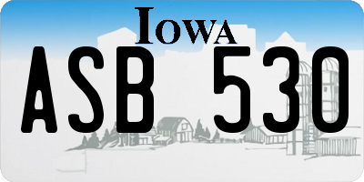 IA license plate ASB530